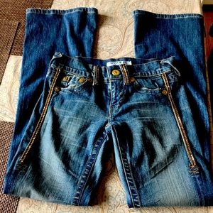 Vintage Allen B. By Allen Schwartz sz 27 jeans gold accent sides belt loops